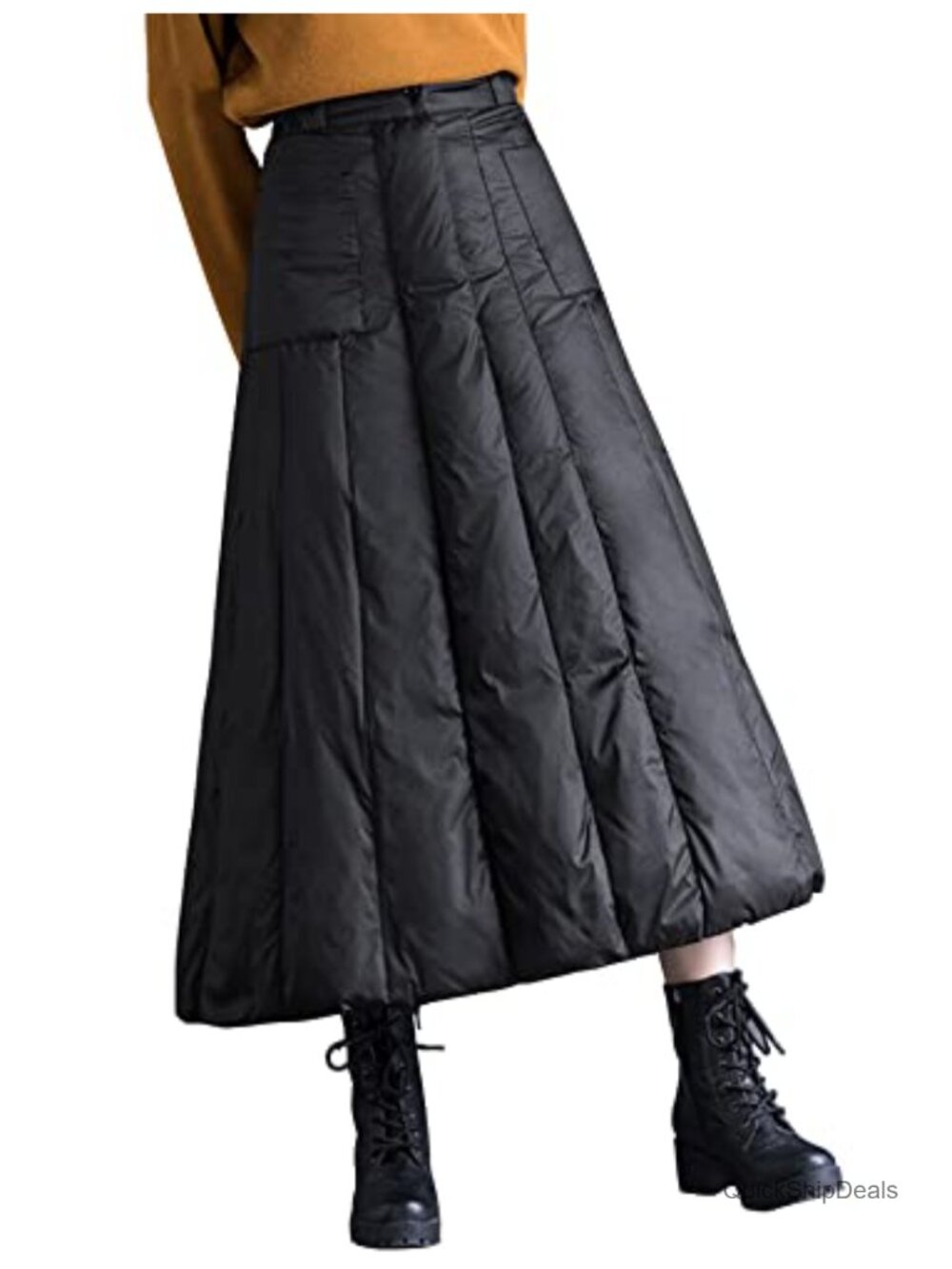 Winter Insulated Down A Line Maxi Skirt Quilted Warm
